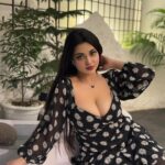 Women's Black Polka Dot Crop Top - White Dots Print