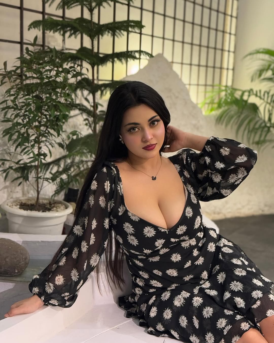 Women's Black Polka Dot Crop Top - White Dots Print